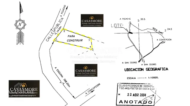 VENTA LOTE | CONCEPCION SAN RAFAEL DE HEREDIA | 715 M2 | 19.5 M DE FRENTE
